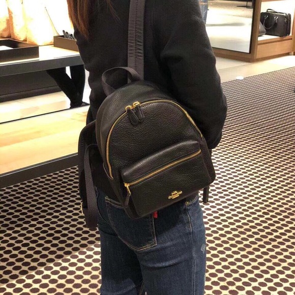 COACH MINI CHARLIE BACKPACK IN PEBBLE LEATHER - Picture 8 of 8